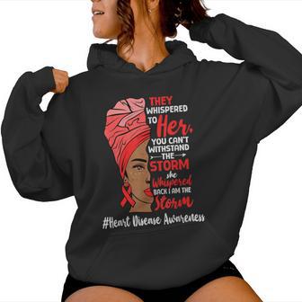 Heart Health Black Melanin Heart Disease Awareness Chd Women Hoodie - Thegiftio UK