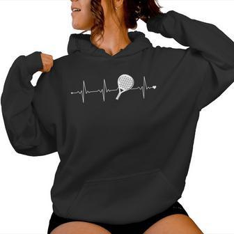 Heartbeats Divertido Padel Jugador De Pádel Padel Padel Palas Cuello Sudadera con capucha para mujer - Regaloses