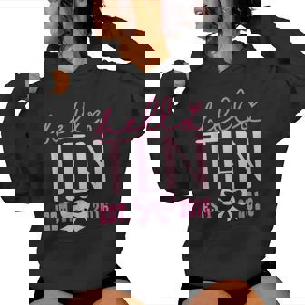 Hello Ten Est 2016 Pink Coquette Happy 10Th Birthday Girl Women Hoodie - Thegiftio