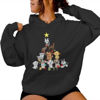 Hundebaum Weihnachten Nett Familien Geschenk Mädchen Jungen Kapuzenpullover für Damen - Geschenkecke