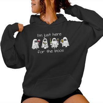 I'm Just Here For The Boos Halloween Ghost Womens Women Hoodie | Mazezy