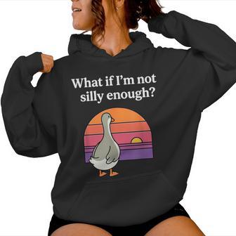 What If I'm Not Silly Enough Goose Meme Duck Sunset Women Hoodie - Monsterry