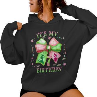 It's My 7Th Birthday Girl Witch Pink And Green 7 Year Old Women Hoodie - Thegiftio UK