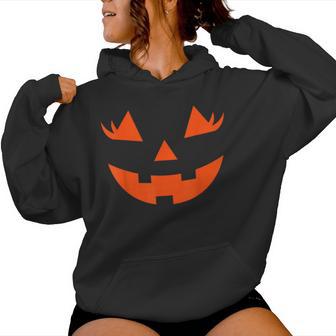Jack O Lantern Face Girls Pumpkin Halloween Costume Women Hoodie - Thegiftio