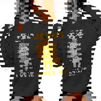 Jesus Loves Me Cute Lion Christian Women Hoodie - Seseable