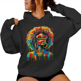 Junenth Black Queen Afro African Melanin Dripping Women Hoodie - Thegiftio