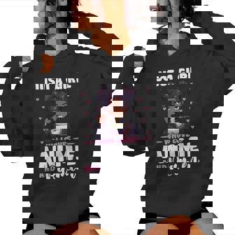 Just A Girl Who Loves Anime And Ramen African American Women Hoodie - Thegiftio