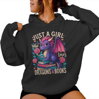 Just A Girl Who Loves Dragons And Books Dragon Women Hoodie - Monsterry