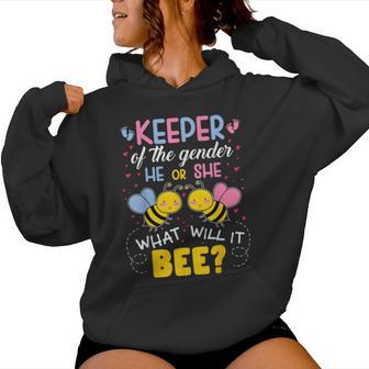 Keeper Of Gender He Or She What Will It Bee Gender Reveal Women Hoodie - Thegiftio UK