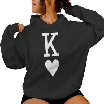 King Of Hearts Queen Of Hearts Couples Matching Letter K Women Hoodie | Mazezy