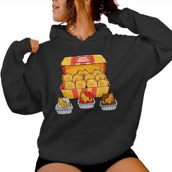 Kitten Nugget Food Pun Kitty Lover Chicken Nuggets Cat Women Hoodie - Thegiftio UK