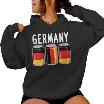 Latas De Bebidas Con La Bandera De Alemania Cuello Sudadera con capucha para mujer - Regaloses
