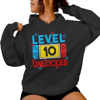 Level 10 Unlocked Gamer 10Th Birthday Video Game Boys Girls Women Hoodie - Thegiftio UK