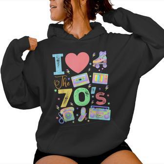 I Love The 70S 1970'S Vintage Style Seventies Retro Party Women Hoodie - Thegiftio UK