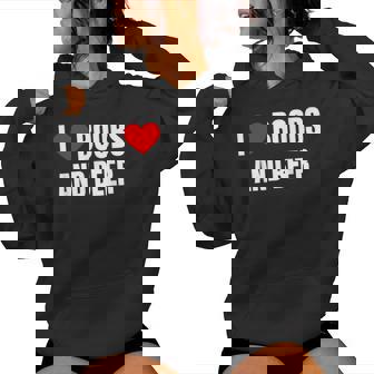 Lustiger Trucker Im Gag-Stilon I Heart Boobs And Beer Love Kapuzenpullover für Damen - Seseable