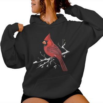 Majestic Red Cardinal Birdwatching Birdwatcher Bird Lover Women Hoodie - Thegiftio UK