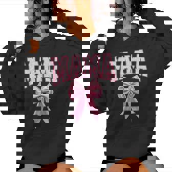 Mama Coquette Pink Bow Floral Mother's Day Mom Women Hoodie | Mazezy