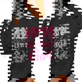 Mom Of The Birthday Girl Family Pink Coquette Bow Women Hoodie | Mazezy