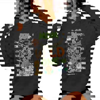 Mom Of The Wild One 1St Birthday Family Safari Jungle Party Women Hoodie - Thegiftio