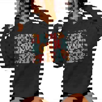 Mother's Day Store Ideas Retro Groovy In My Nonna Era Baby Announcement Small Black Women Hoodie - Thegiftio