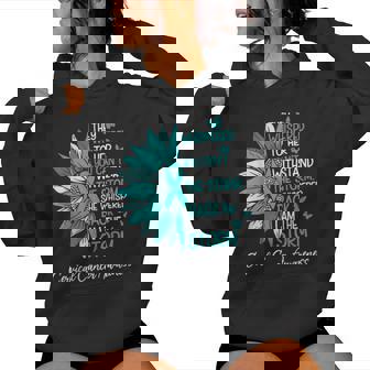 Motivation Cervical Cancer Awareness Sunflower Support Teal Women Hoodie - Monsterry