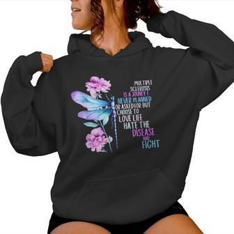 Multiple Sclerosis Awareness Butterfly Ribbon Ms Warrior Women Hoodie | Mazezy