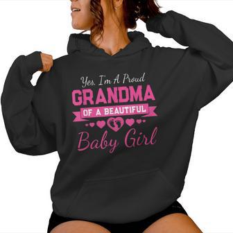 New Baby Announcement 1St Time Proud Girl Grandma Women Hoodie | Mazezy