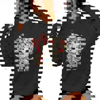 Nœud Floral Éléphant Fleur Mignon Amoureux Des Éléphants S Filles Sweat à capuche femme - Cadeauxyz