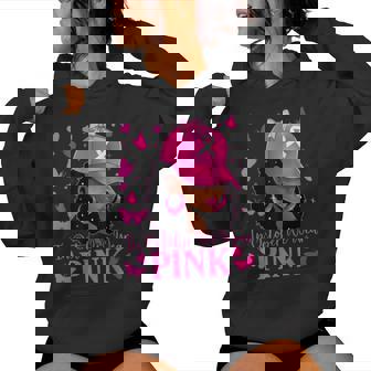 In October We Wear Pink Black Breast Cancer Awareness Women Hoodie | Mazezy