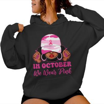 In October We Wear Pink Black Camo Breast Cancer Women Hoodie - Thegiftio UK