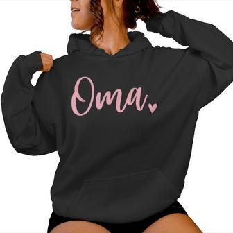 Oma Cute Heart Grandma Pink Women Hoodie - Thegiftio UK