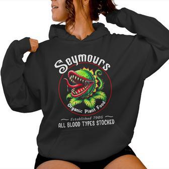 Organic Plant Food Humor Horror Retro Apparel Women Hoodie - Monsterry