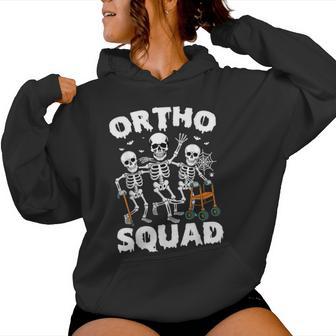 Ortho Squad Skeleton Rn Orthopedic Nurse Halloween Women Hoodie - Thegiftio UK