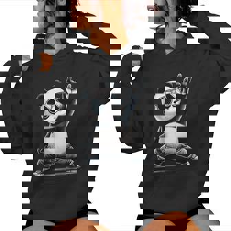 Panda Rétro Rock Musique Cadeaux Hommes Enfants S Panda Drôle Sweat à capuche femme - Cadeauxyz