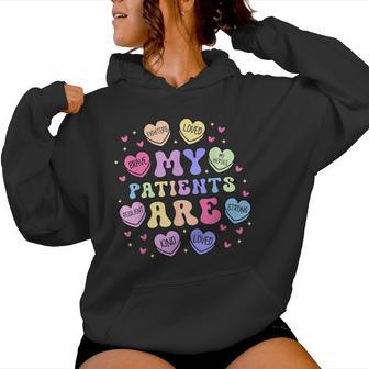 My Patients Are Candy Heart Nurse Doctor Healthcare Workers Women Hoodie - Thegiftio UK