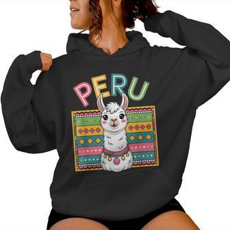 Peru Llama Peruvian Roots Peru Heritage Women Hoodie | Mazezy