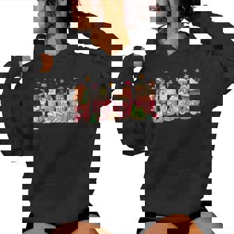 Pink Christmas Coffee Xmas Gingerbread Man Cookie Coffee Women Hoodie - Thegiftio