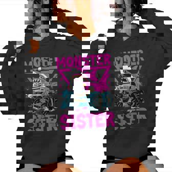 Pink Shark Monster Truck Sister Monster Truck Are My Jam Women Hoodie | Seseable FR