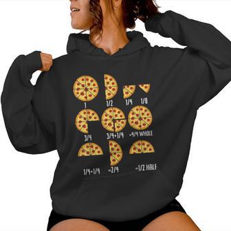 Pizza Slice Fraction Math Teacher Back To School Educational Women Hoodie | Mazezy