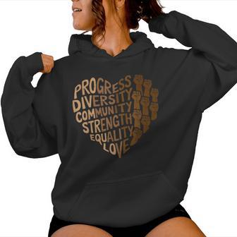 Progress Diversity Equity Black History Melanin Girls Women Hoodie - Thegiftio