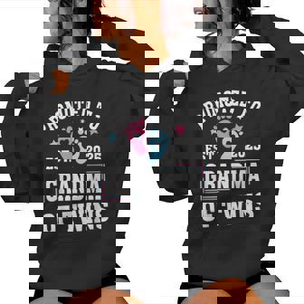 Promoted To Grandma Of Twins Est 2025 Gender Reveal Women Hoodie - Monsterry