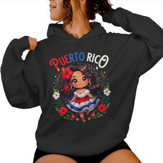 Puerto Rican Girl Culture Pride Cute Girl Traditional Dress Women Hoodie - Thegiftio UK