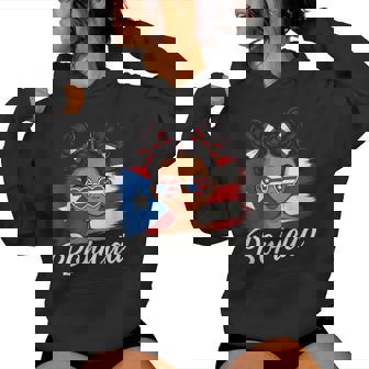 Puerto Rico Hispanic Heritage Messy Bun Puerto Rican Boricua Women Hoodie - Monsterry