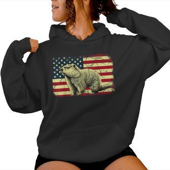Punxsy Phil American Flag Groundhog Day For Women Women Hoodie - Thegiftio
