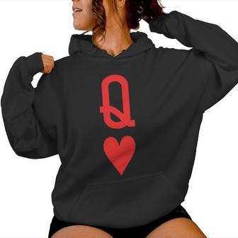 Queen Of Hearts And King Of Hearts Couples Matching Pajama Women Hoodie - Thegiftio UK