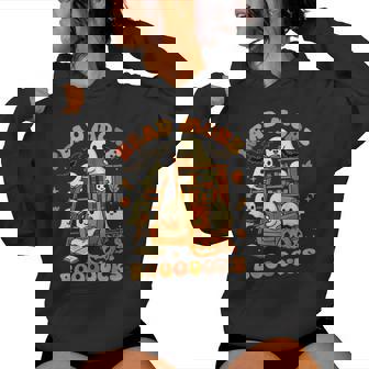 Read More Books Ghost Reading Book Teacher Halloween Women Hoodie | Seseable UK