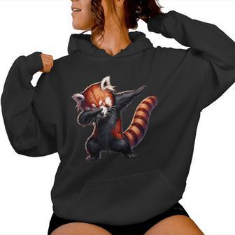 Red Panda Dabbing Panda Lovers Women Hoodie - Thegiftio UK