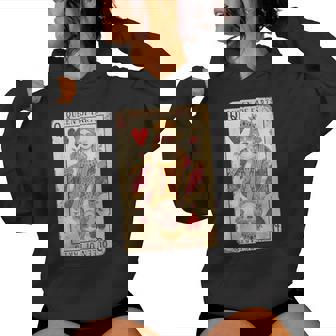 Retro Card Queen Of Farts Fart Queen Sarcastic Women Hoodie | Seseable FR