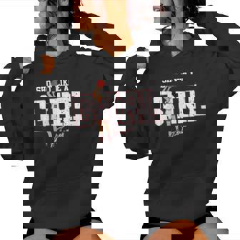 Retro Sport Quote Shoot Like A Girl Basketball Player Women Hoodie | Seseable FR
