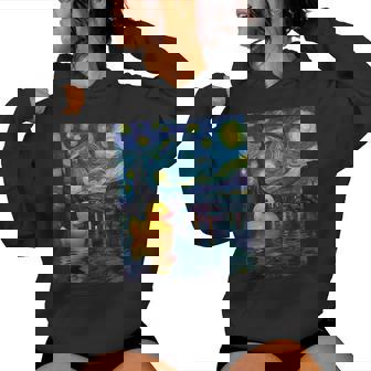 Rubber Duck Duckie Ducky Van Gogh Style Starry Night Women Hoodie | Mazezy